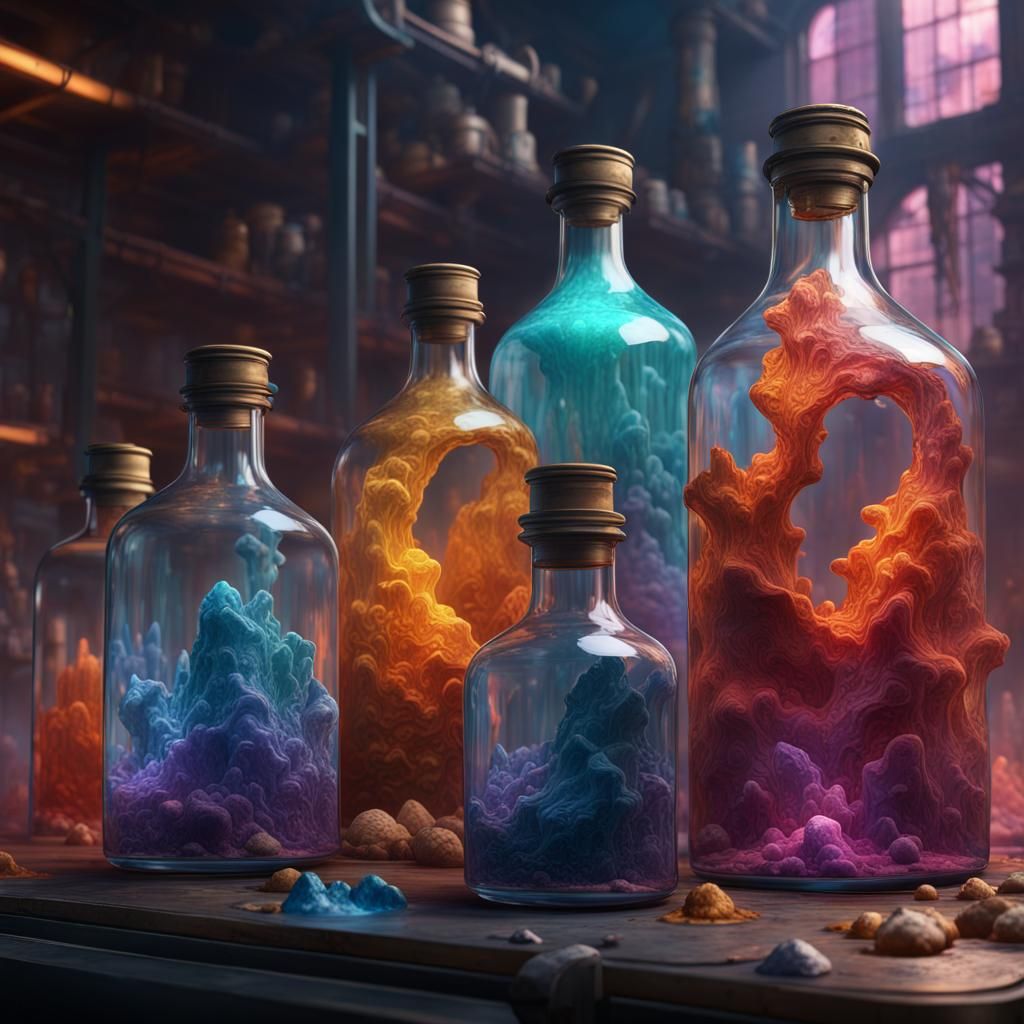 Rare Minerals Dripping on Grand Display, Digital Art