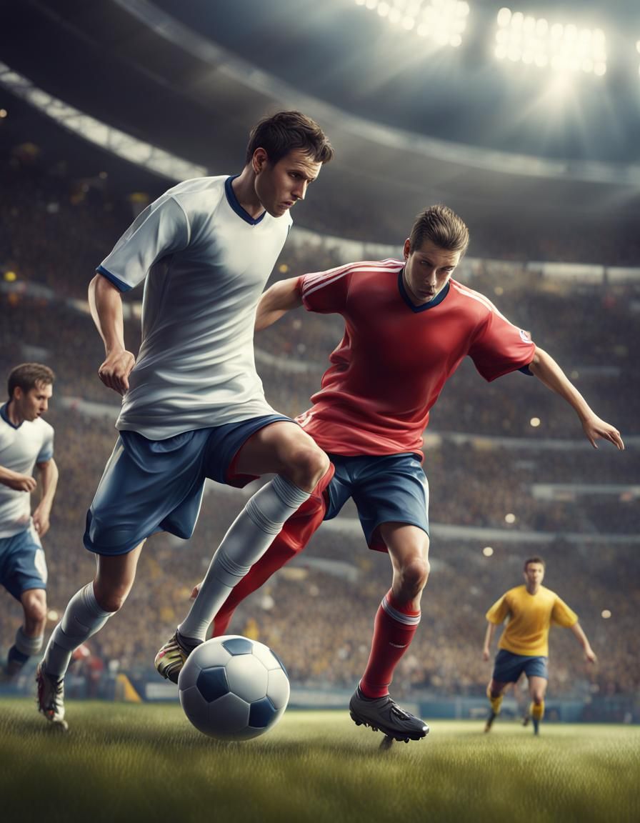 Hyperrealistic Soccer Game in Action