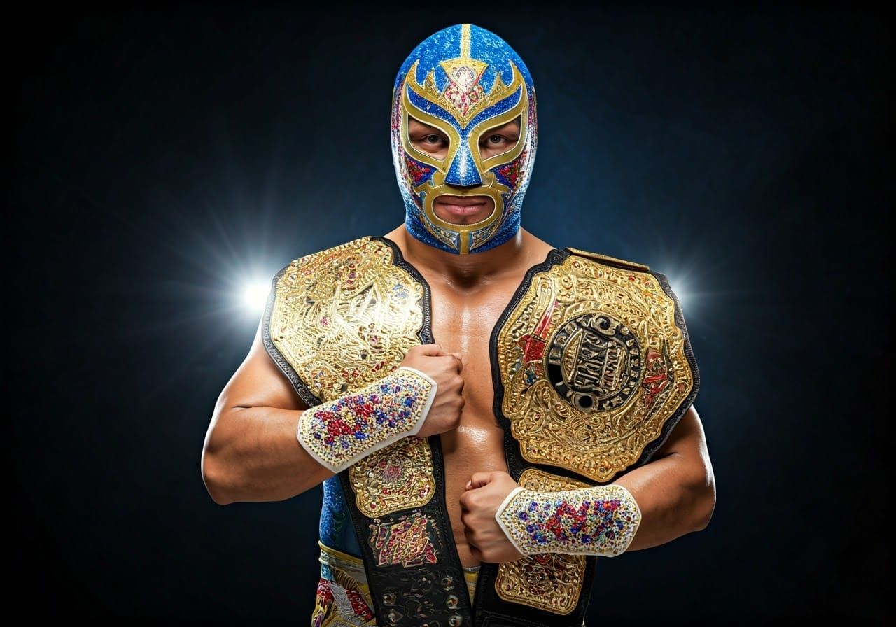 Luchador in Vibrant Championship Regalia
