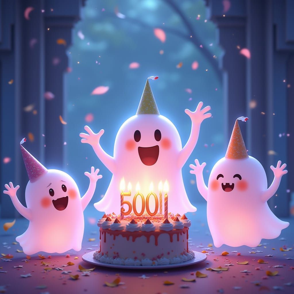 Joyful Ghosts Celebrate 500th Birthday in Vibrant 3D Anime S...