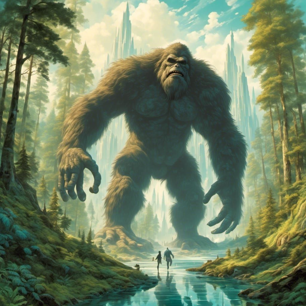 Bigfoot Enters Another Dimension in Cartoon Style