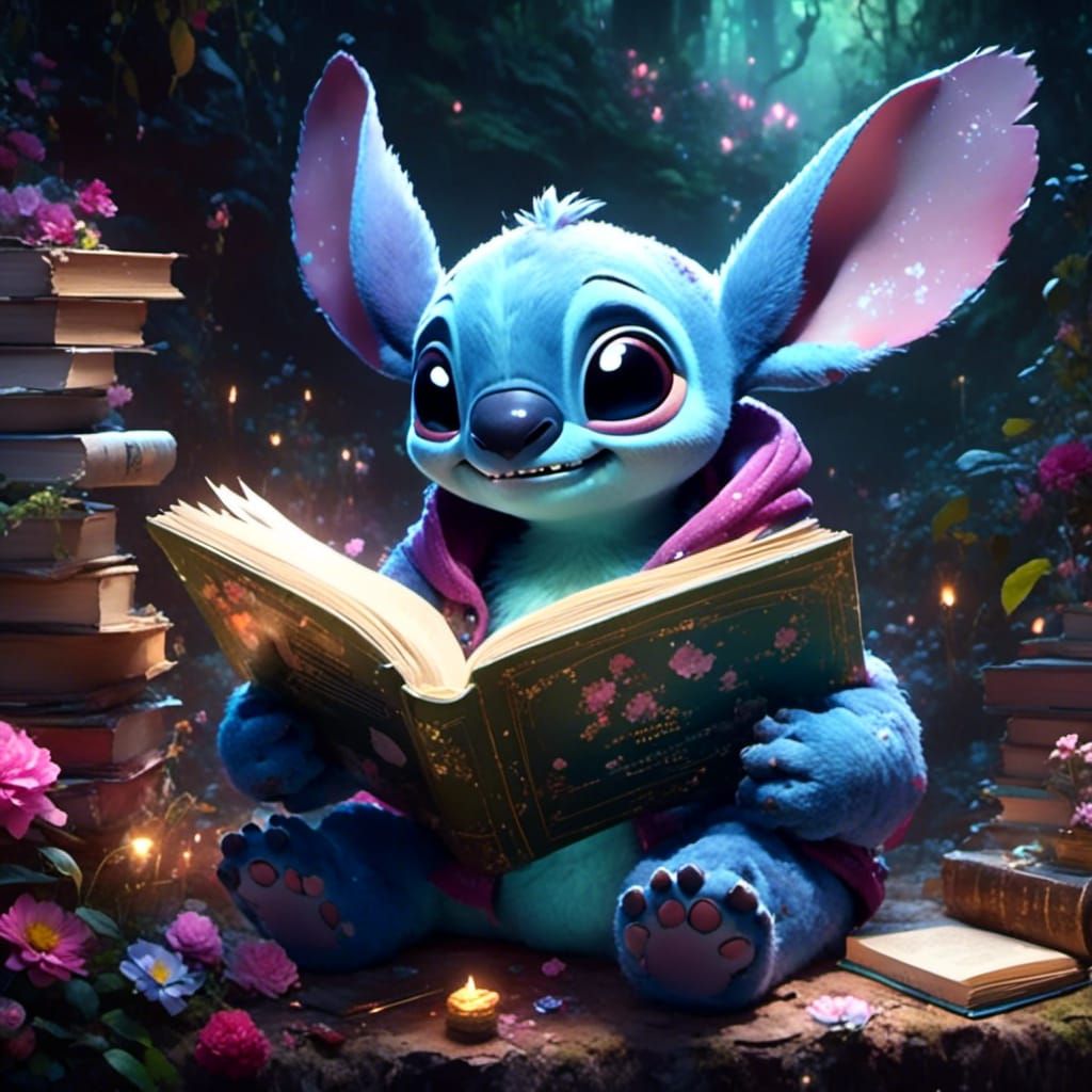 Stitch Reads a Book