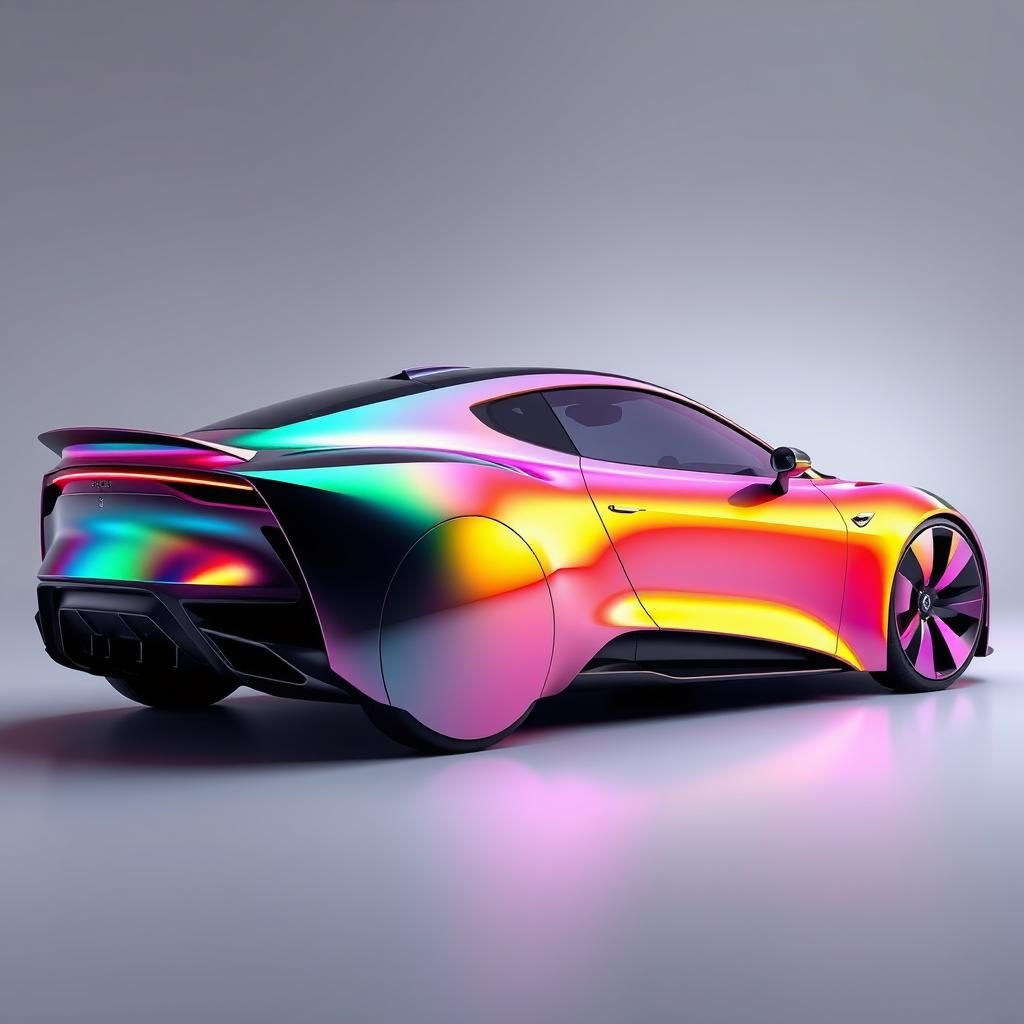 Sleek Futuristic Car with Ombre Paint Job