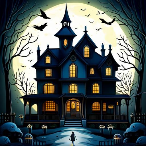 Scary Raven at Haunted Victorian House