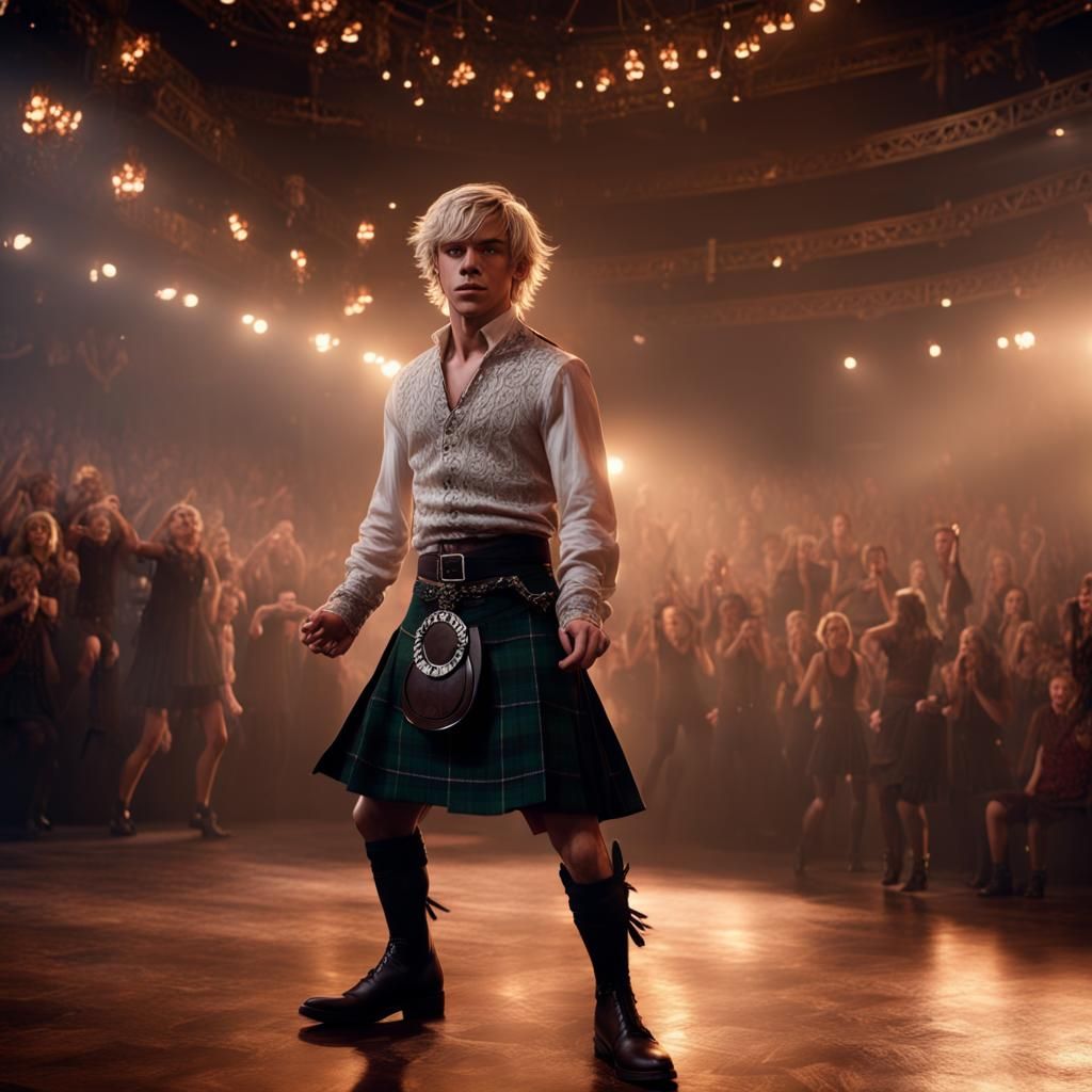 Ross Lynch in a Kilt 231227C