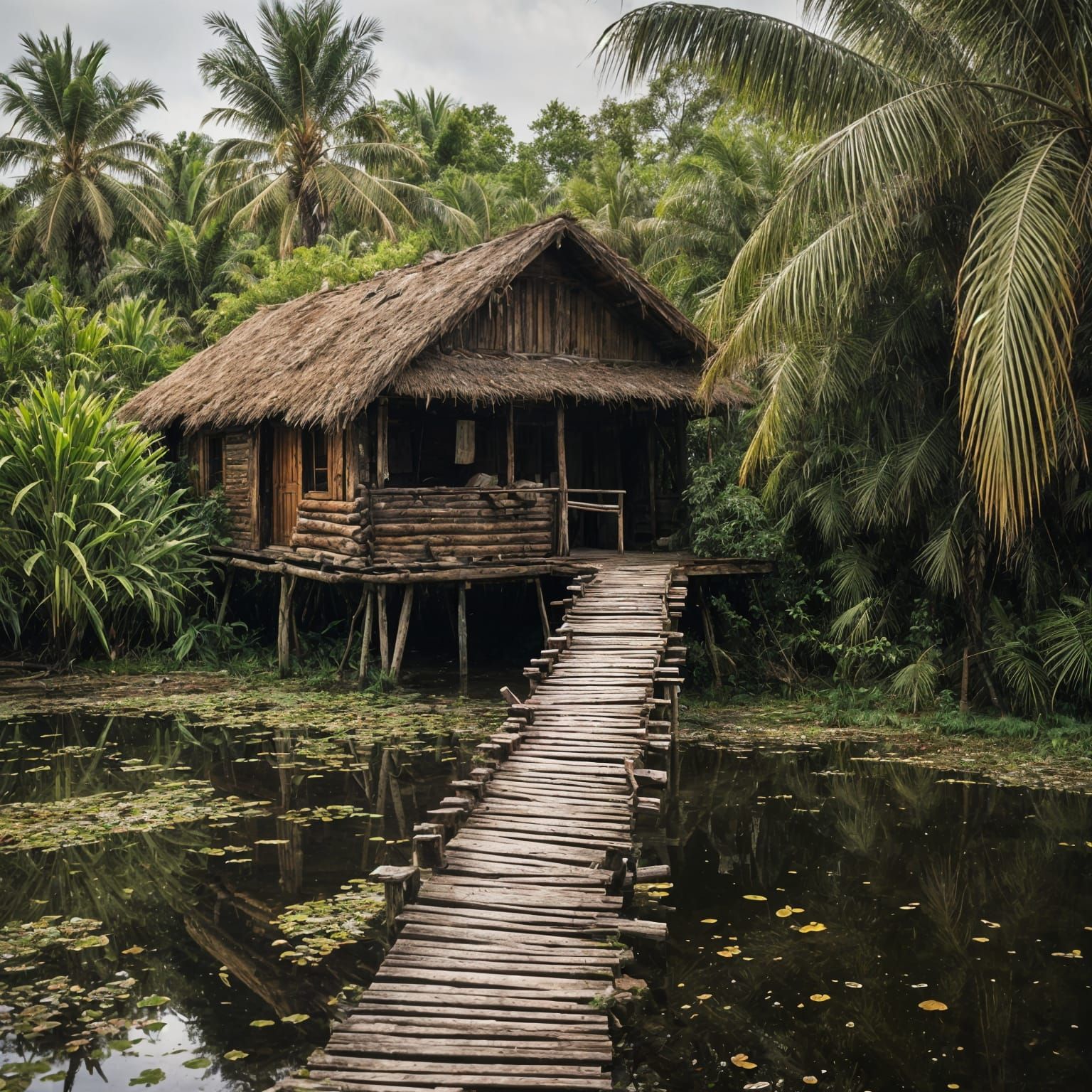 cabin in deep forest..