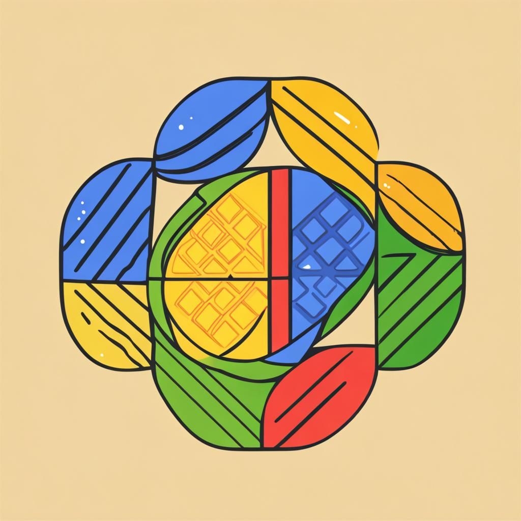Colorful Mooncake Logo with Diagonal Sections