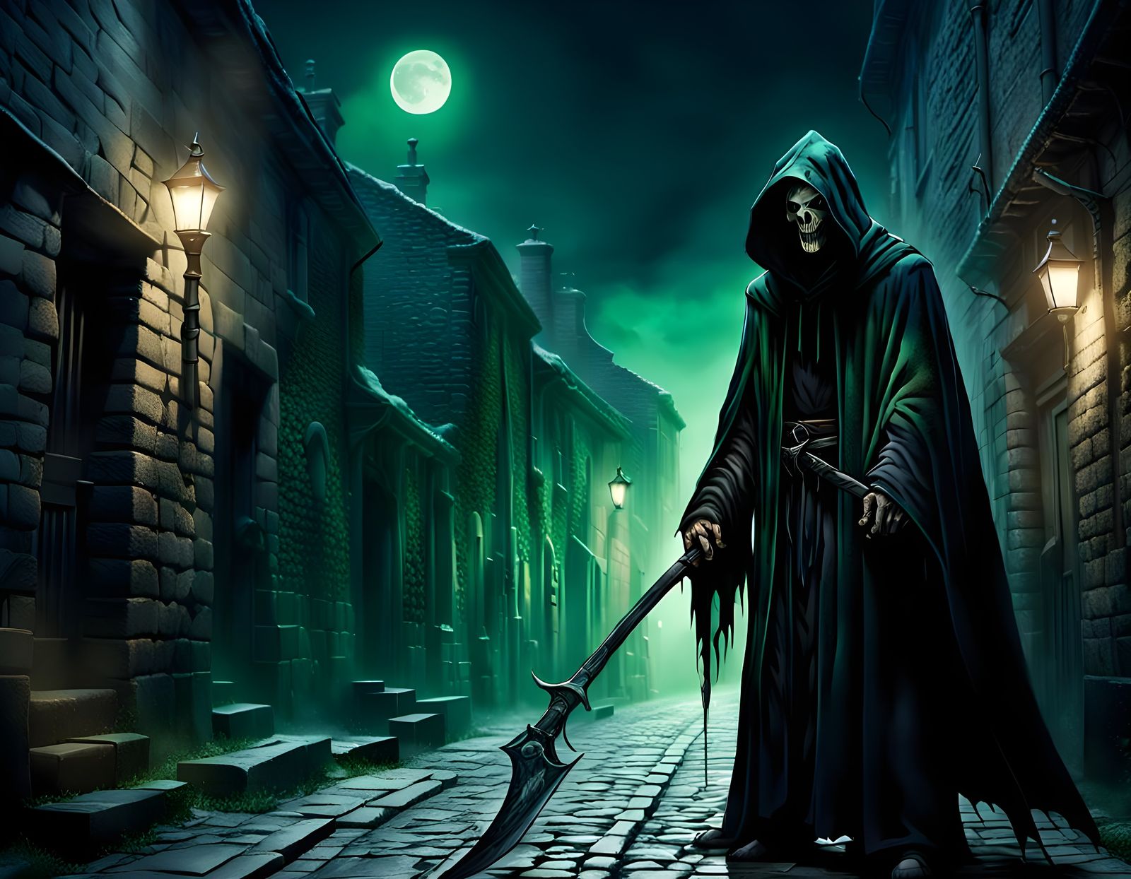 Grim reaper in the dark