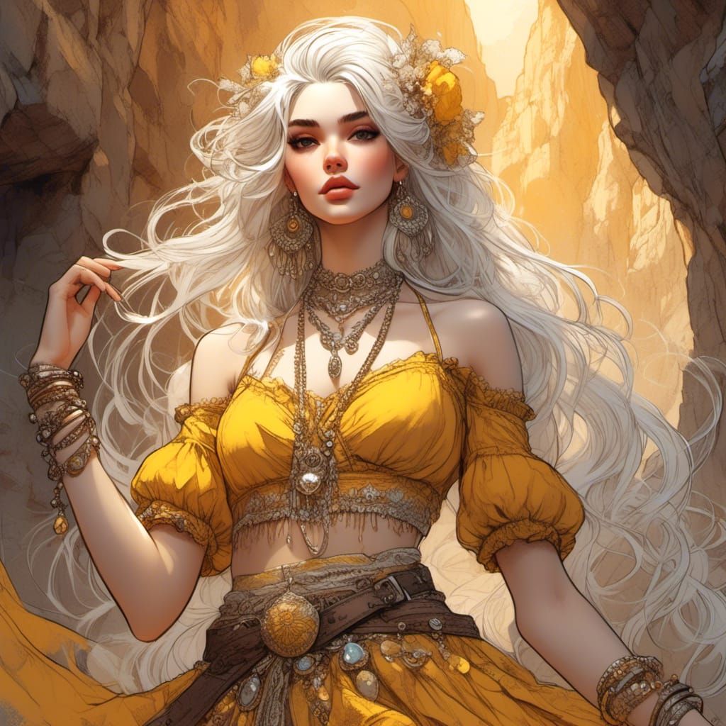 Dancing Gypsy Girl Bandit in Anime Style