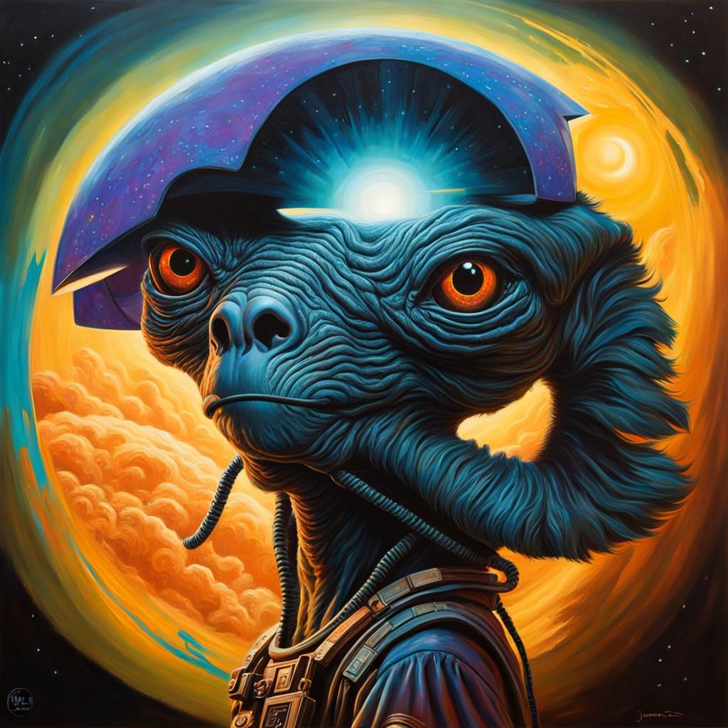 E.T.'s Glowing Finger: A Hyperrealistic Oil Painting