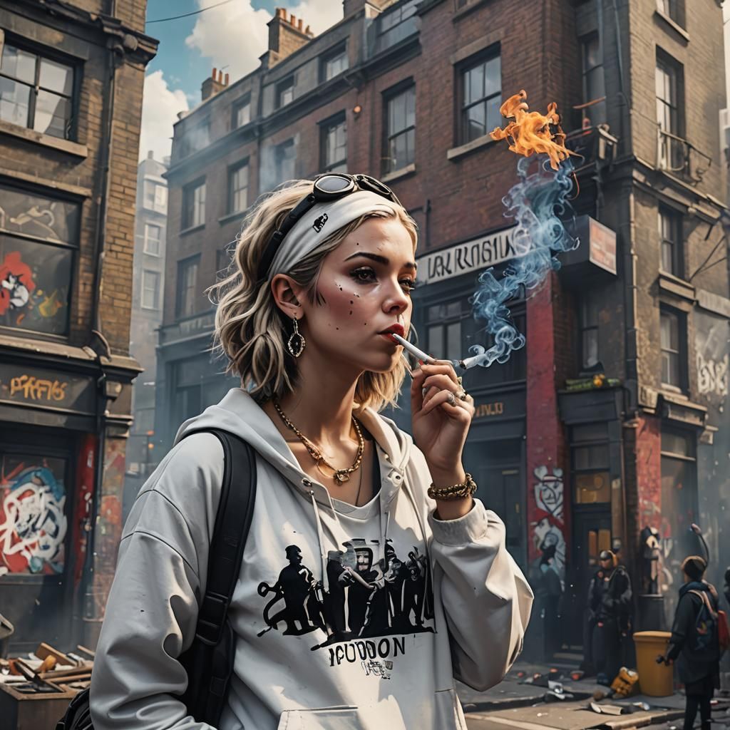 Rapper in London: Banksy-Style Urban Art