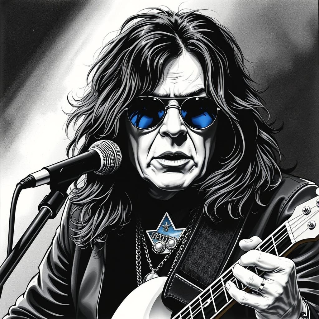 Ozzy Osbourne in Cyberpunk Style