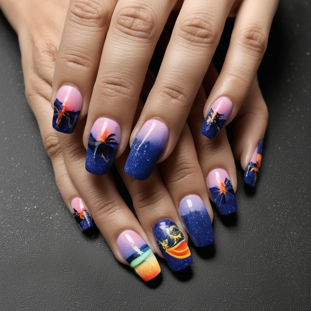Intricate Floral Nail Art Design