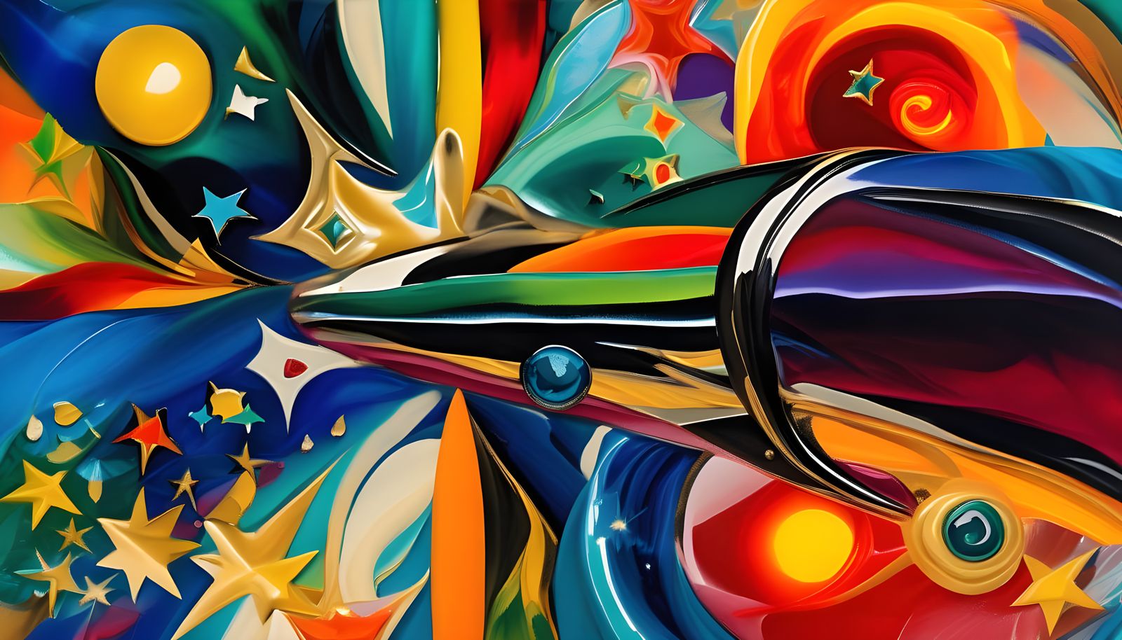 Surreal Cosmic Vortex in Rich, Vibrant Oil Painting Style