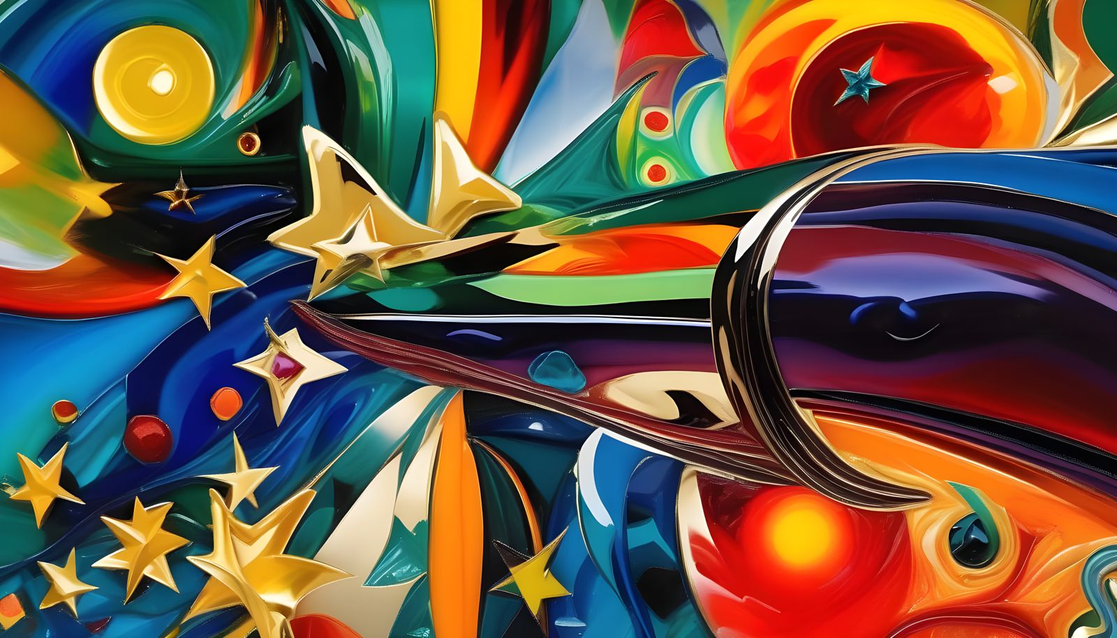 Surreal Spacecraft Blazing Through Cosmic Vortex