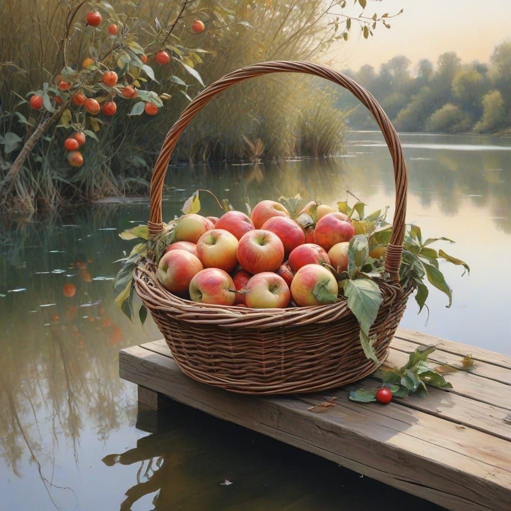 Serene Autumn Harvest Scene in Watercolour Style