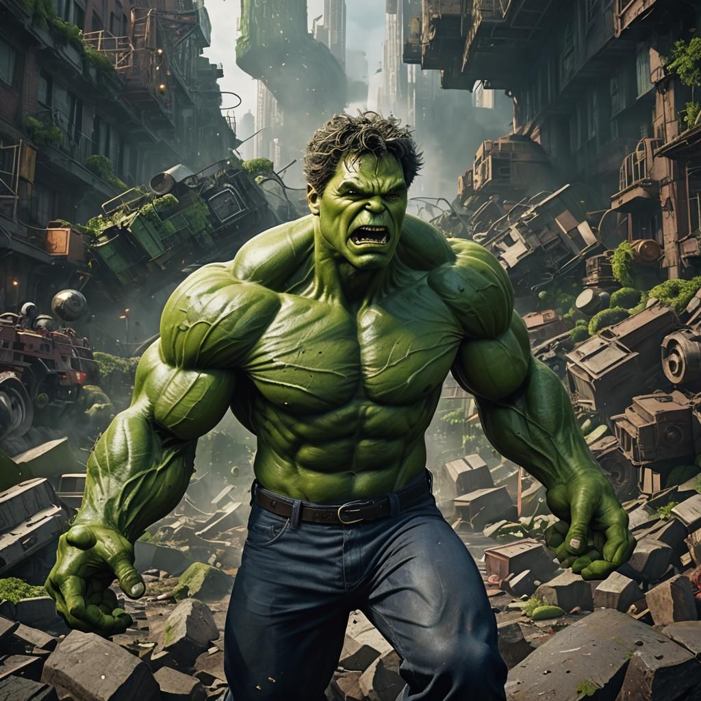 Hulk Transformation: Detailed Matte Painting