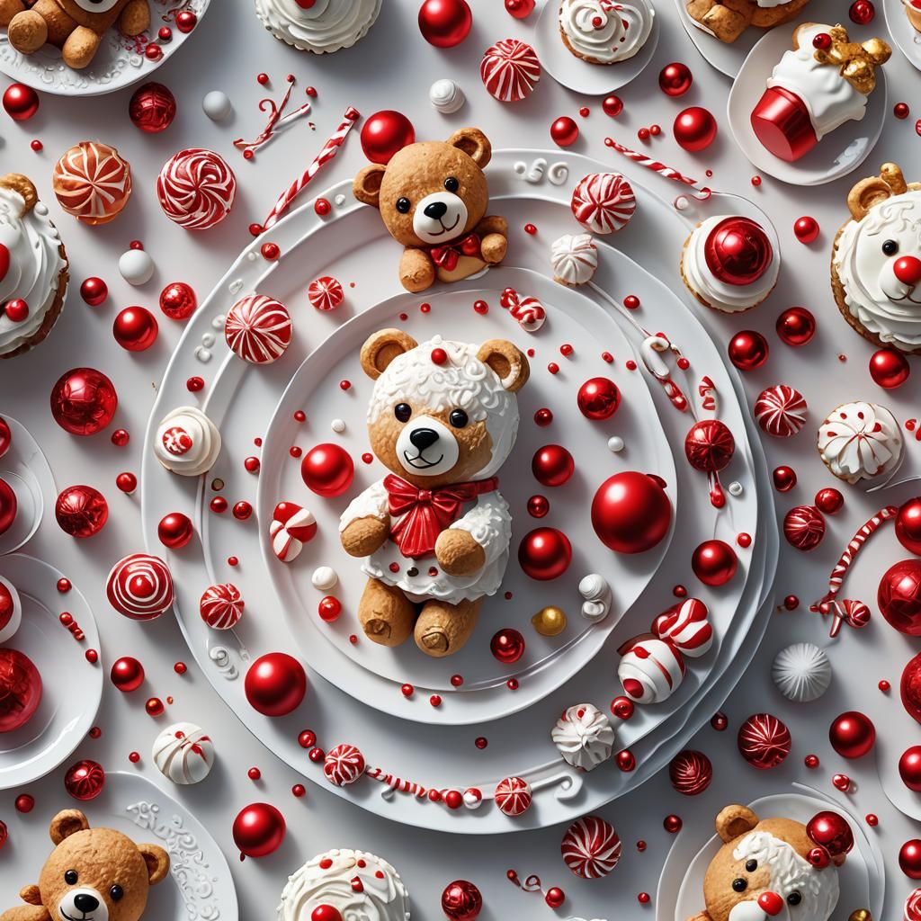 Whimsical Candy Art Teddy Bear Cake