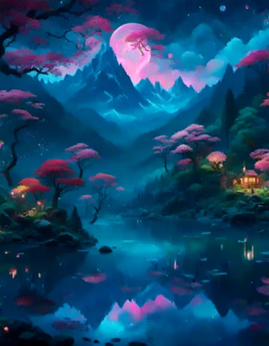 Dreamy Dark Natural Beauty Landscape