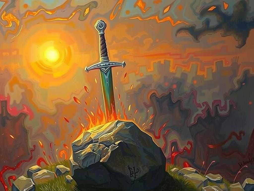 Glowing Excalibur Embedded in Turbulent Landscape