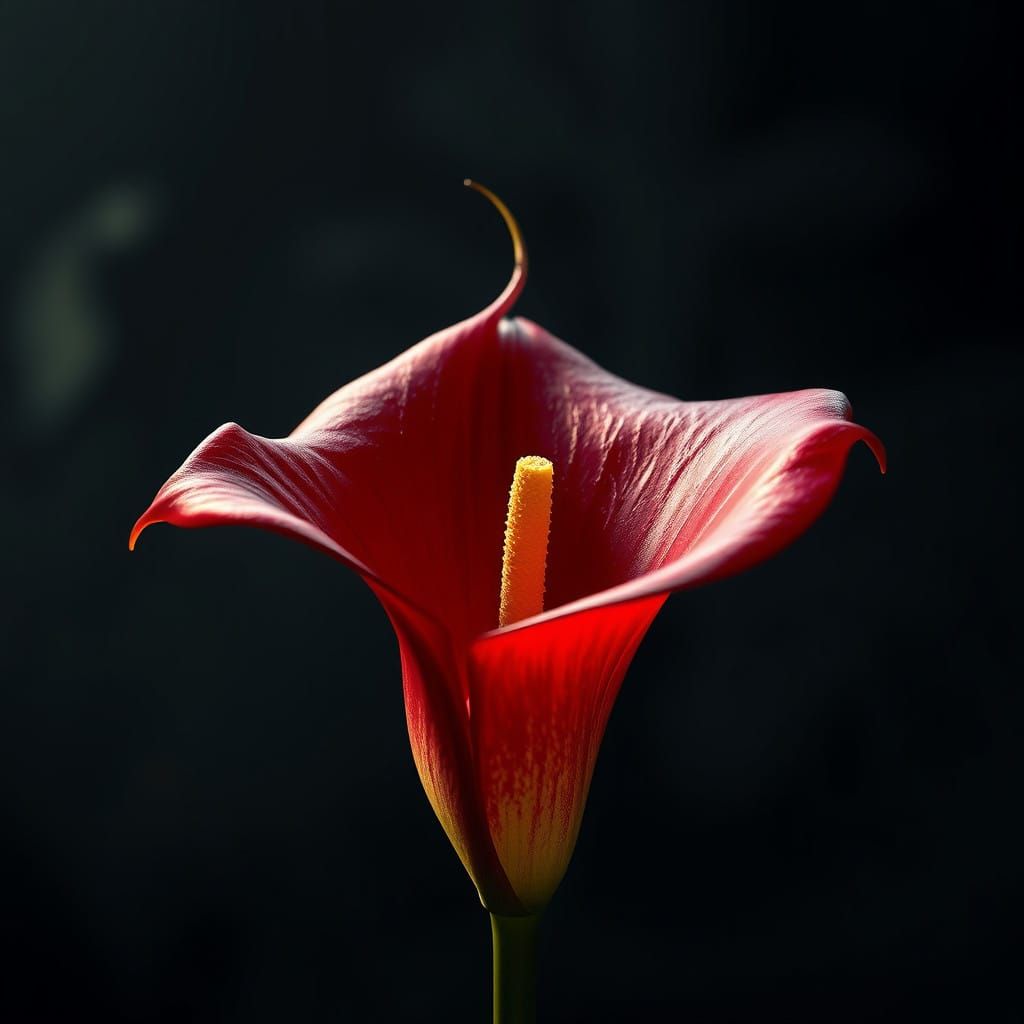 Majestic Red Calla Lily in Dreamworld Elegance