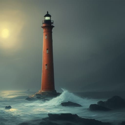 Lighthouses in Dark Fantasy Style