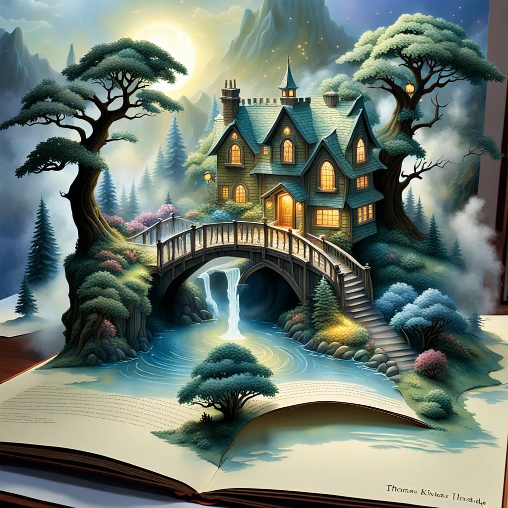 Magical Pop-Up Book Creation in Ethereal Style