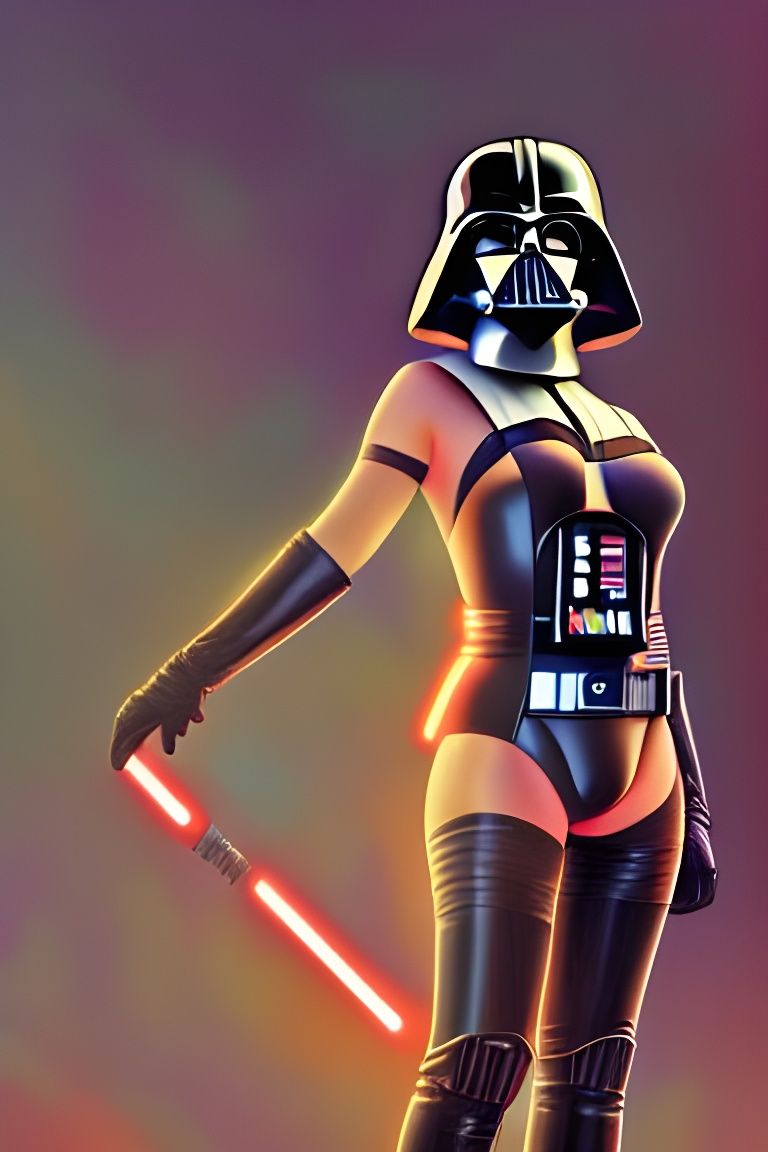 Darth Vader as Playboy Bunny, Digital Art