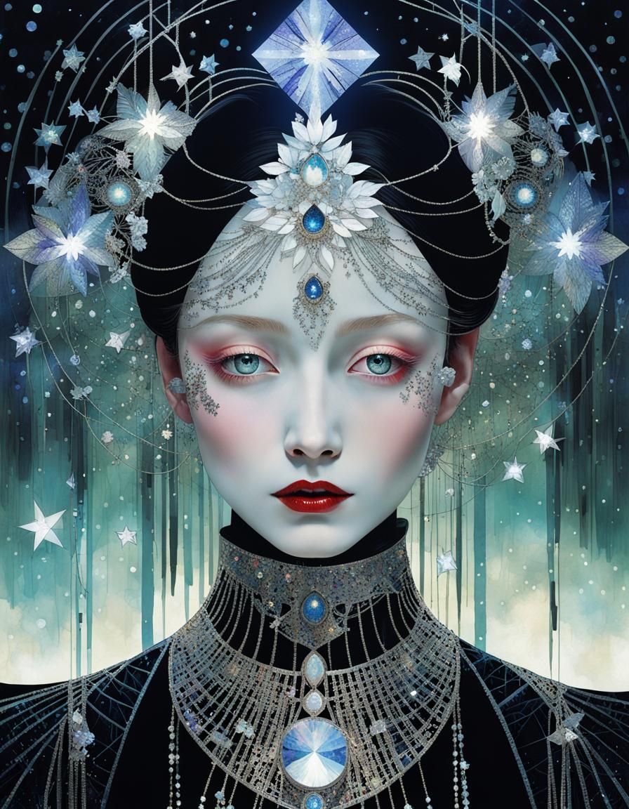 Enchanting Forest Spirit of Stars and Spring Colors