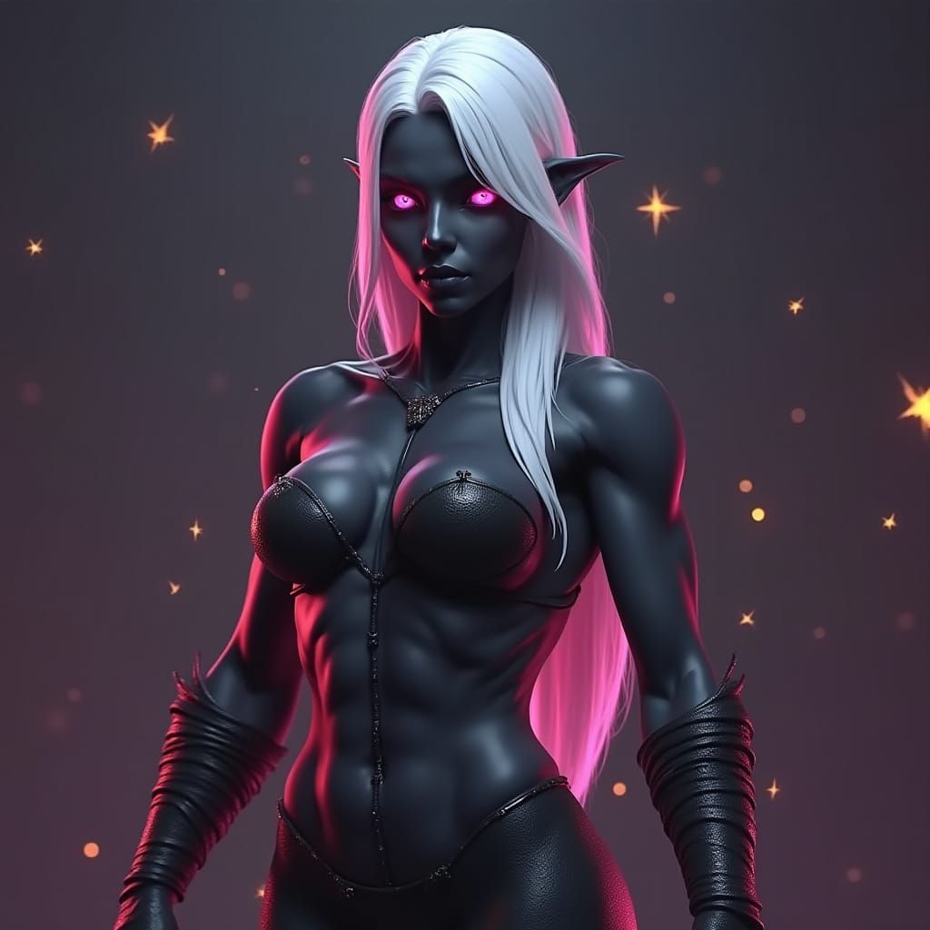 Drow Warrior Woman: Cinematic Dark Fantasy Portrait