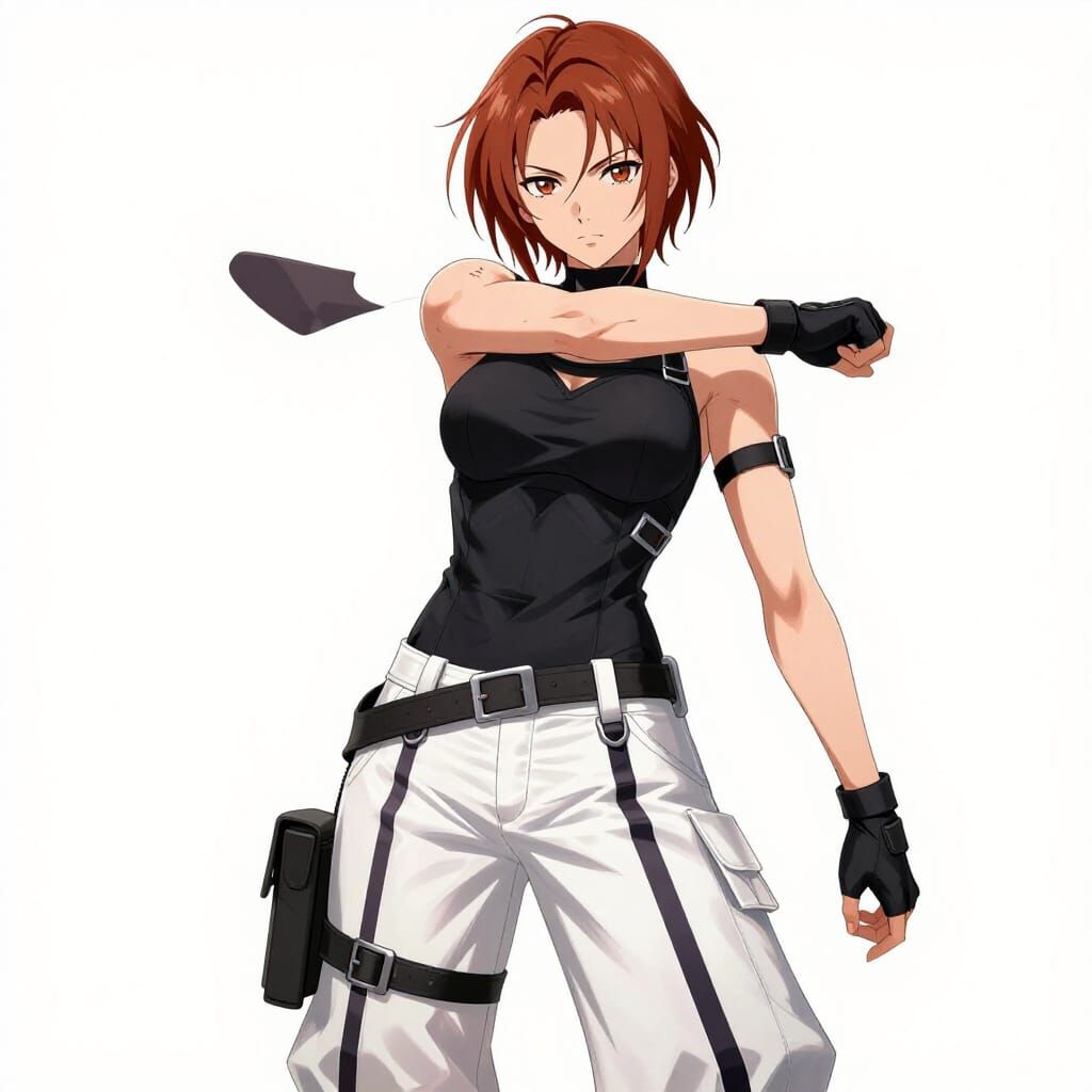 Anime Warrior Woman in Modern Fantasy Combat Style