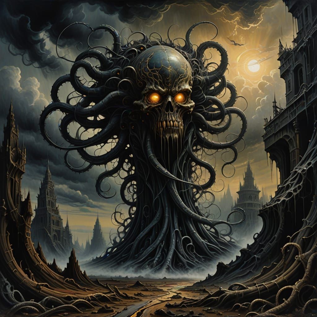 Icarus and the Twisted Coil in Surreal Style