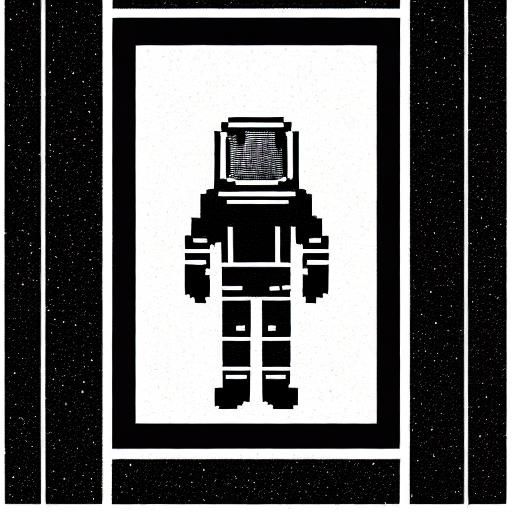 Retro 8-bit Astronaut in Space as Digital Art