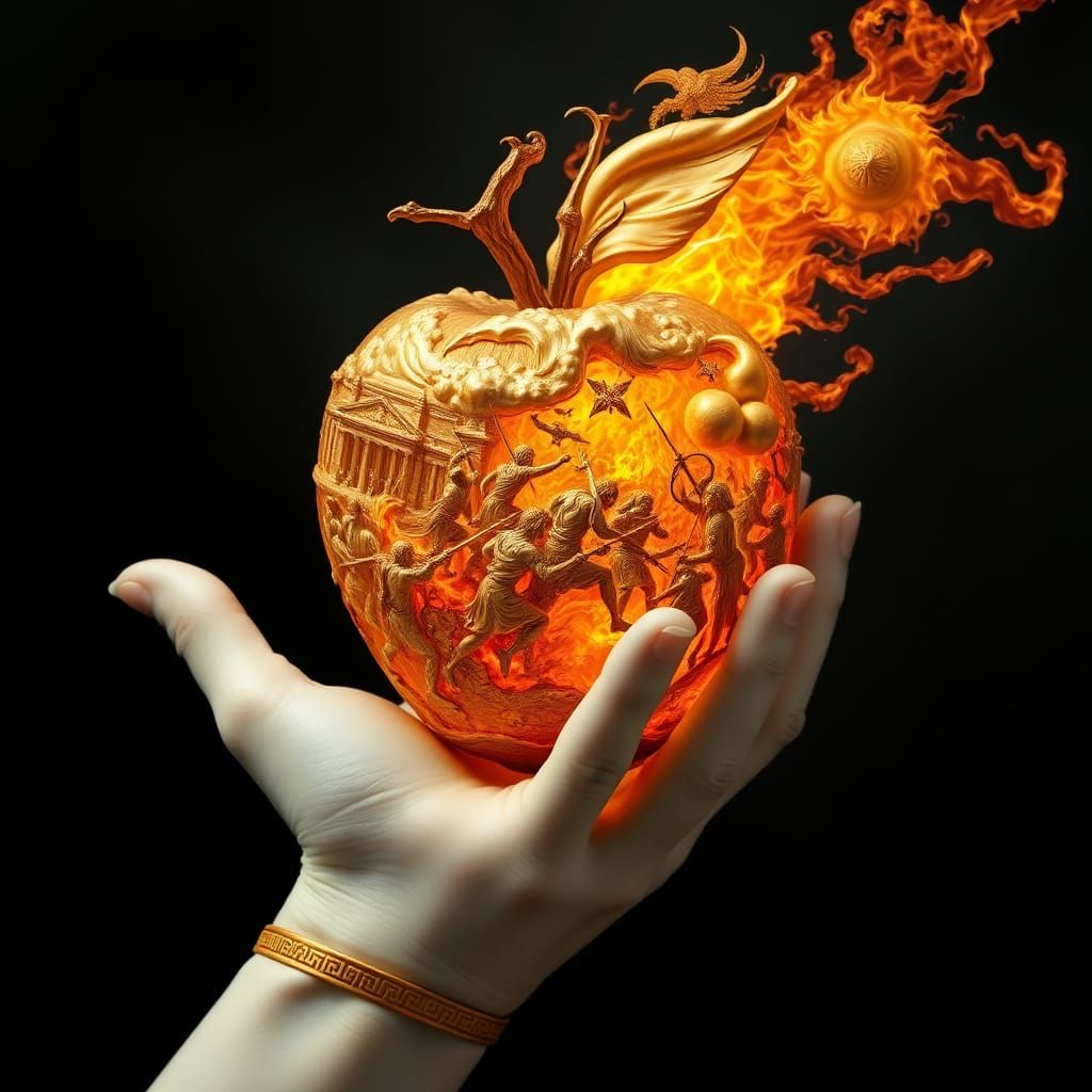 Golden Apple of Chaos in Ancient Greek Style
