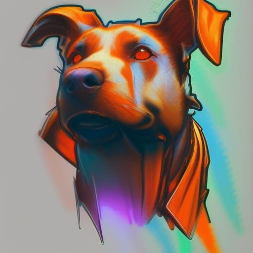 Hyperdetailed Crayon Dog: Artstation Concept Art