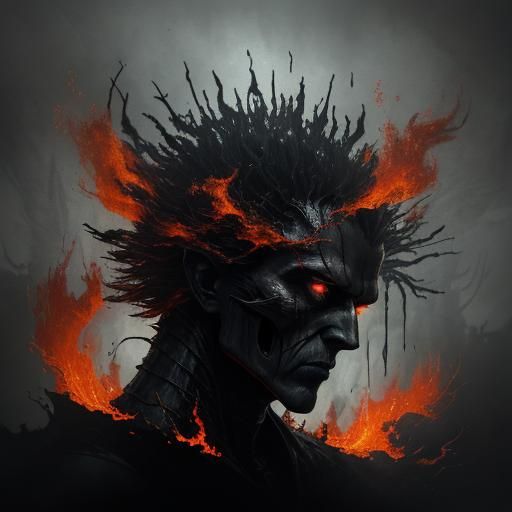 Dark Fantasy Album Art: Embers in a Fiery Storm