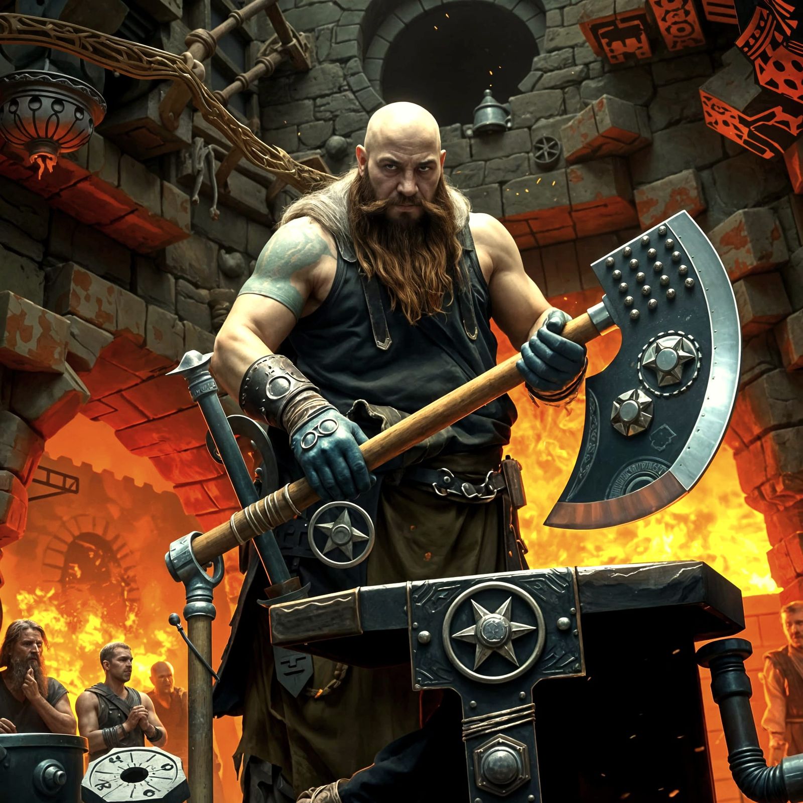 Forging a Legendary Battle-axe in the Fiery Depths of Khazad...