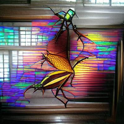 Colorful Stained Glass Insect Art