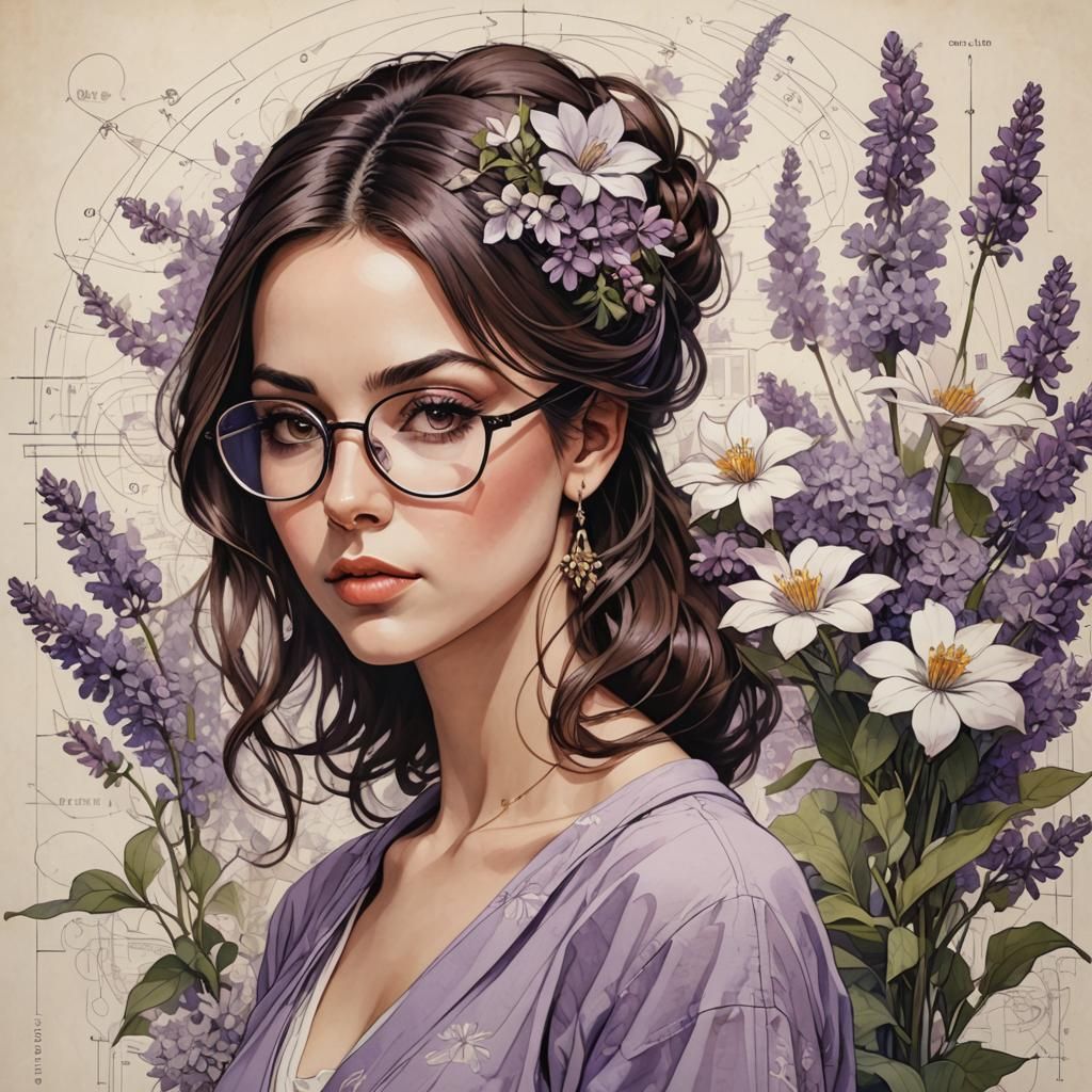 Woman with Lilacs: Technical Concept Art