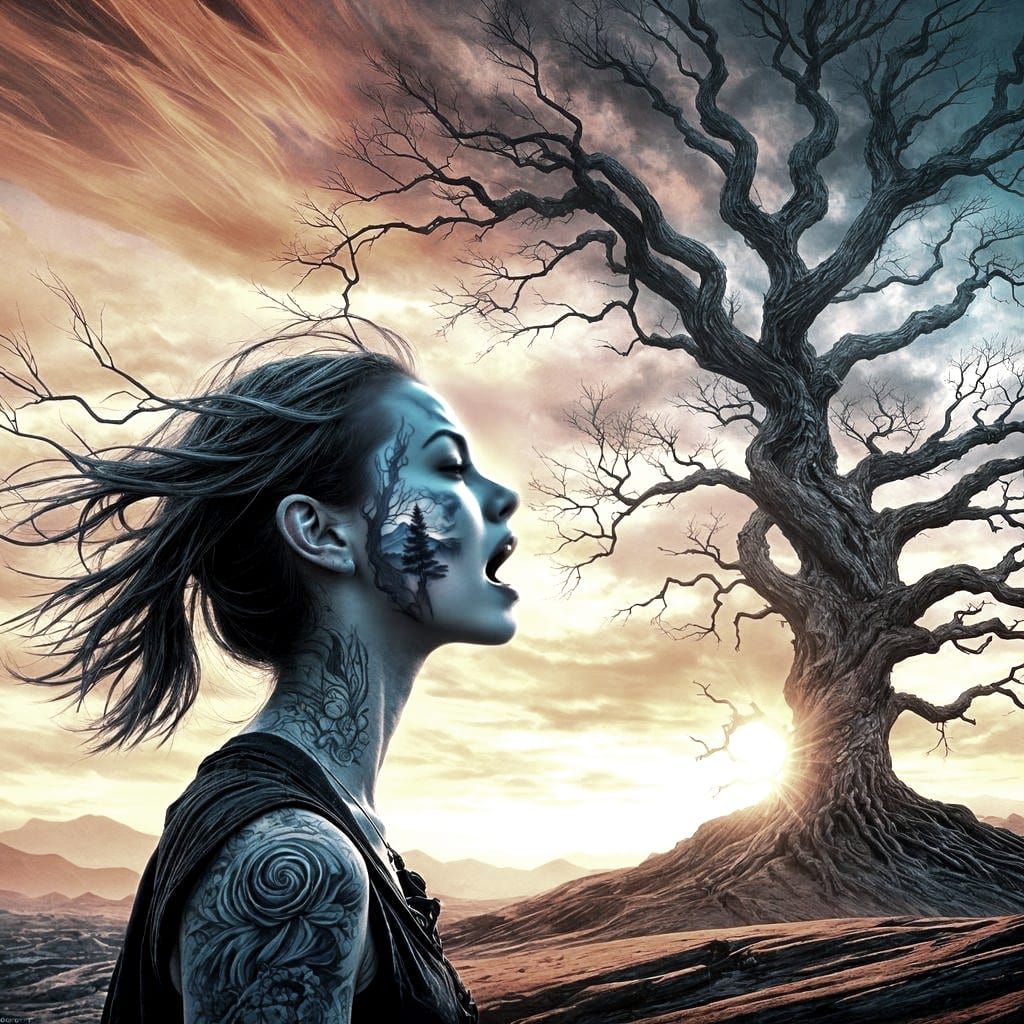 Screaming Girl and Desolate Landscape: Digital Matte Paintin...