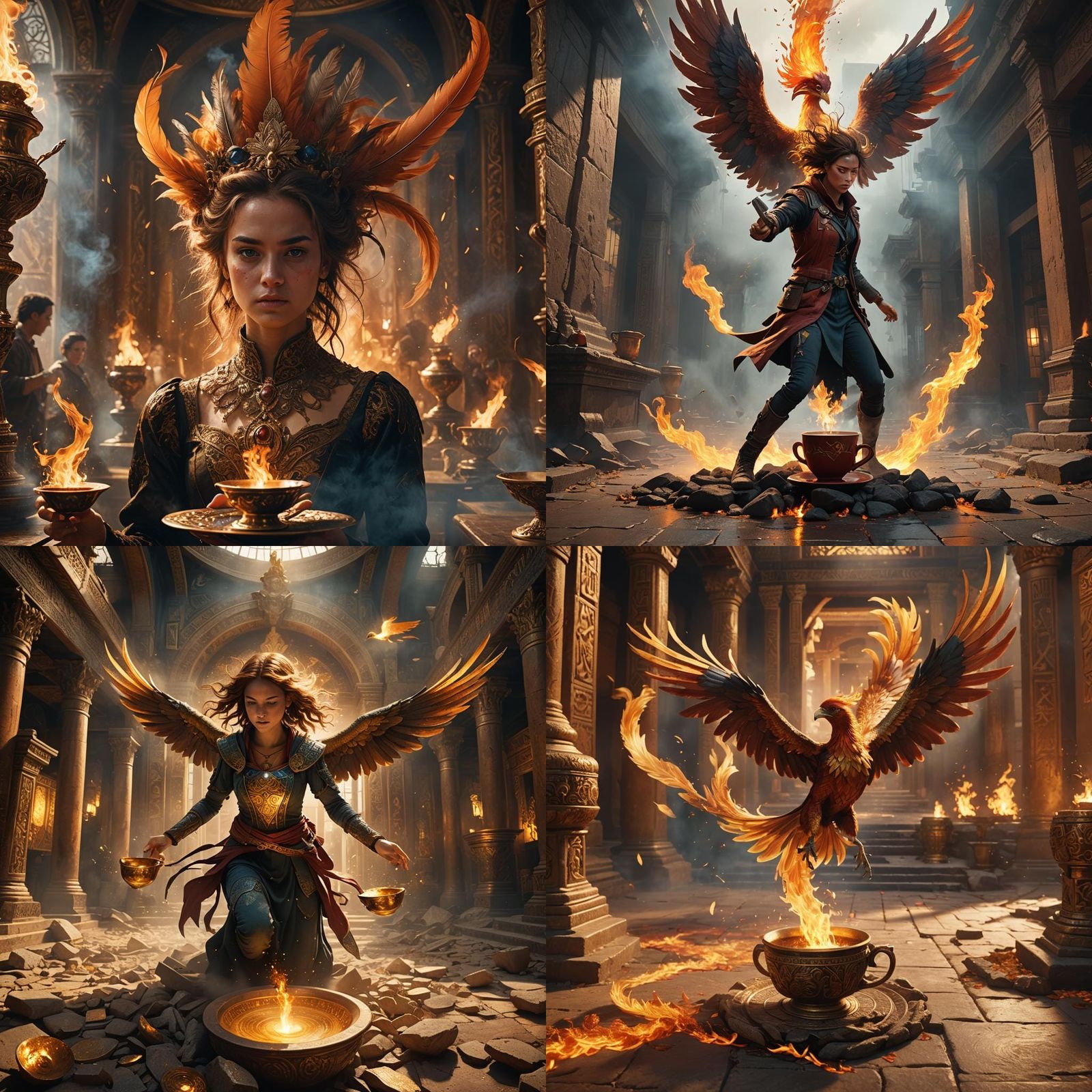 Fire Phoenix Chick's Clumsy Mishap