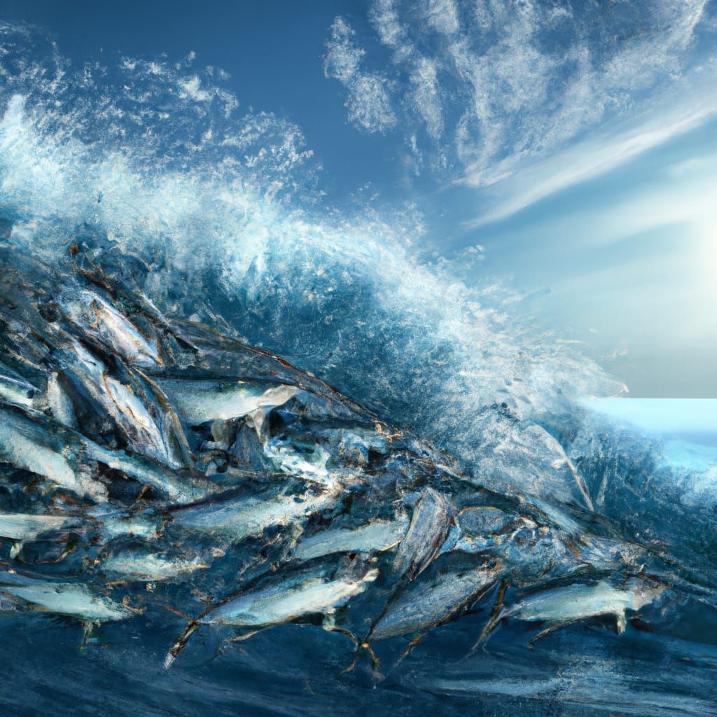 Fish Leaping from Ocean Waves in 8K