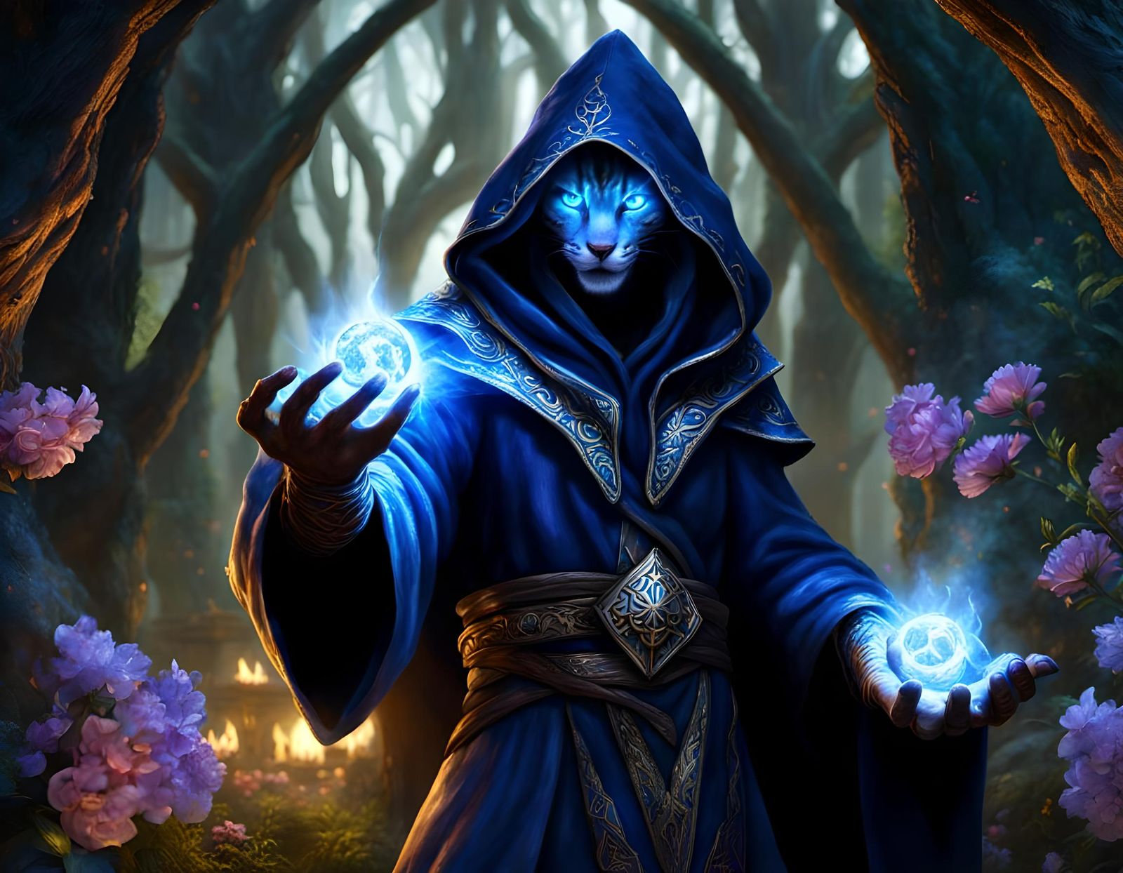 Khajiit Mage in Enchanted Forest