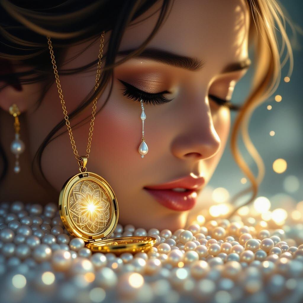 Ethereal Digital Painting of Memories Flowing Like Tears