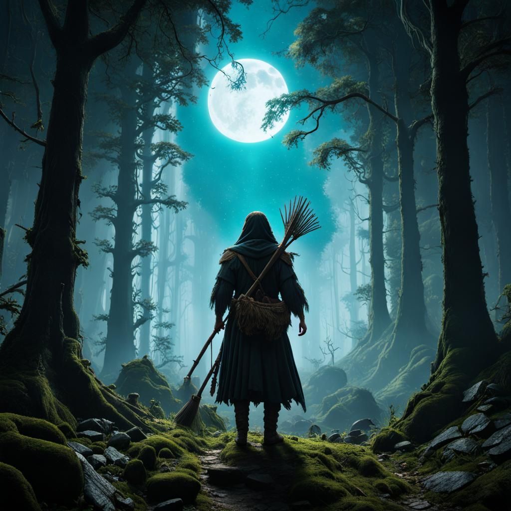 Baba Yaga Enters Portal in Enchanted Forest