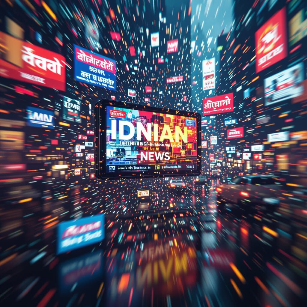 Indian News TV Static Hiding Truth Illusion