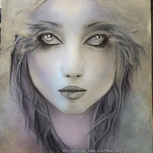 Mysterious Raven in Mystical Chamber: Celestial Watercolor