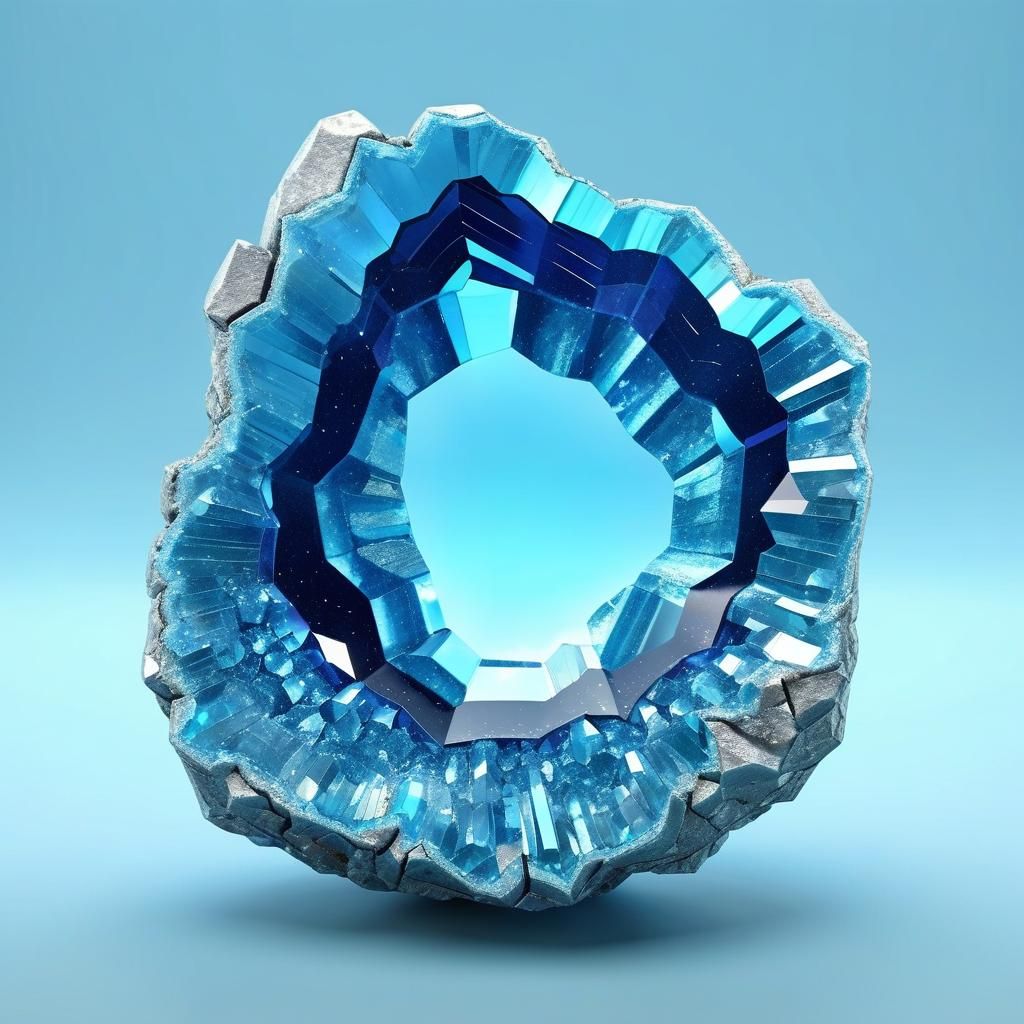 Blue Topaz Geode: 3D Rendered Lapidary Art