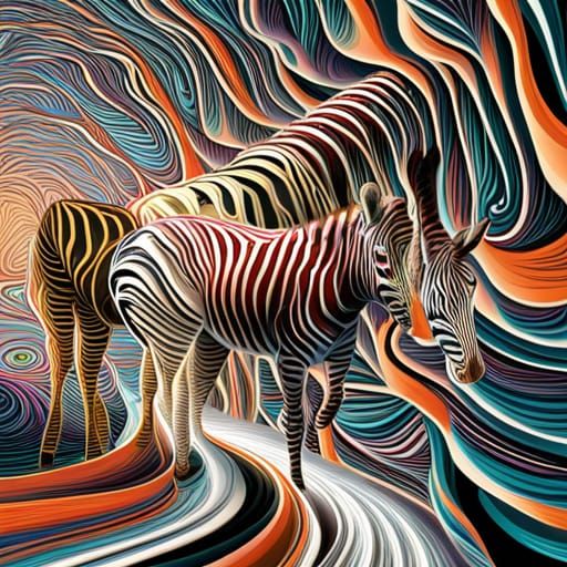 Zebras Visit an Adult Shop: Abstract Vector Art