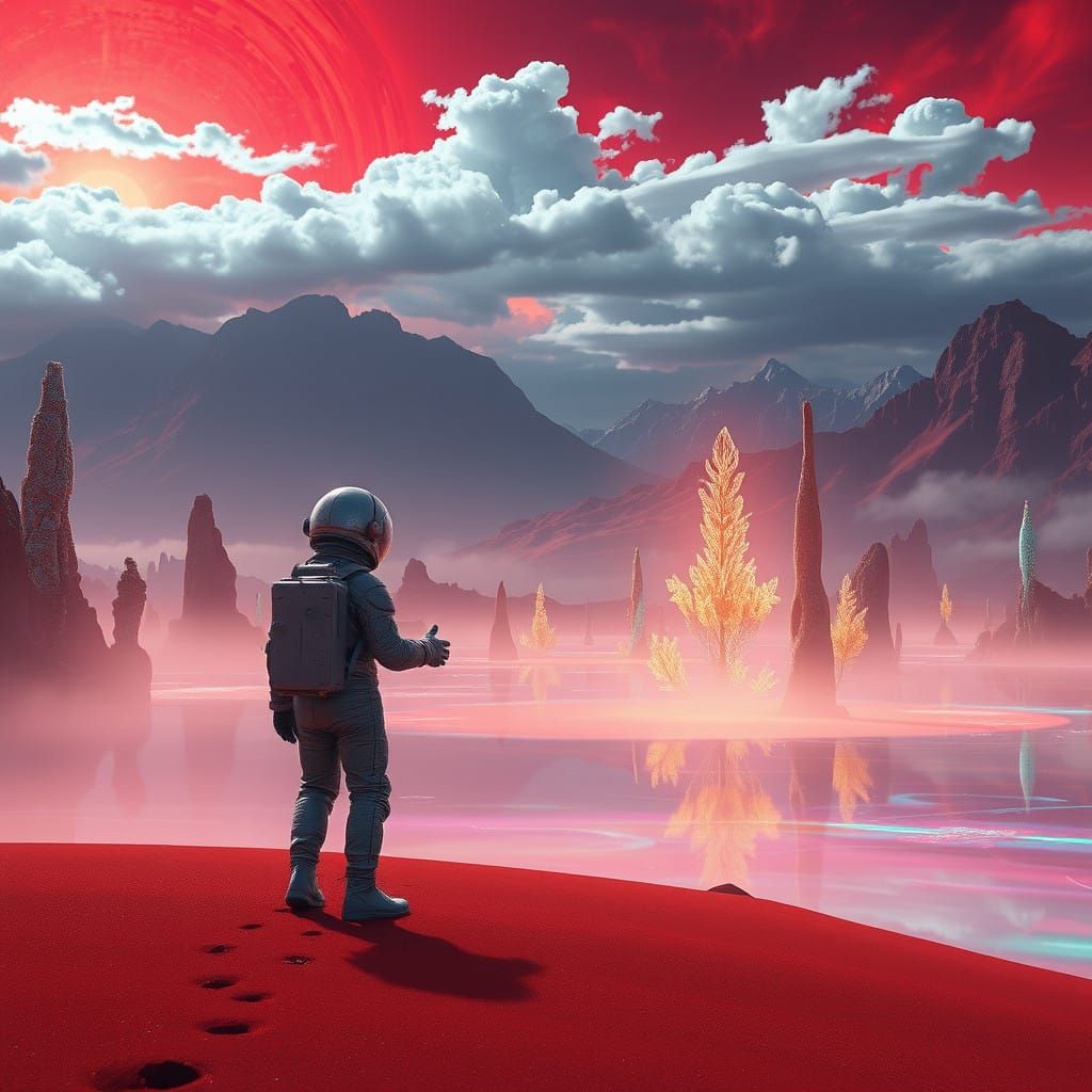 Surreal Astronaut Discovers Wondrous Alien World